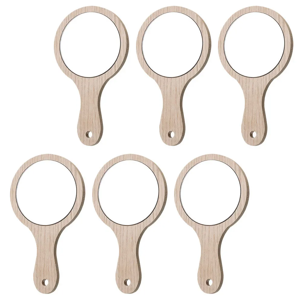 6Pcs Simple Cosmetics Mirror Elegant Handheld Mirror Practical and Stylish Design for Girls and Women Makeup Accessories