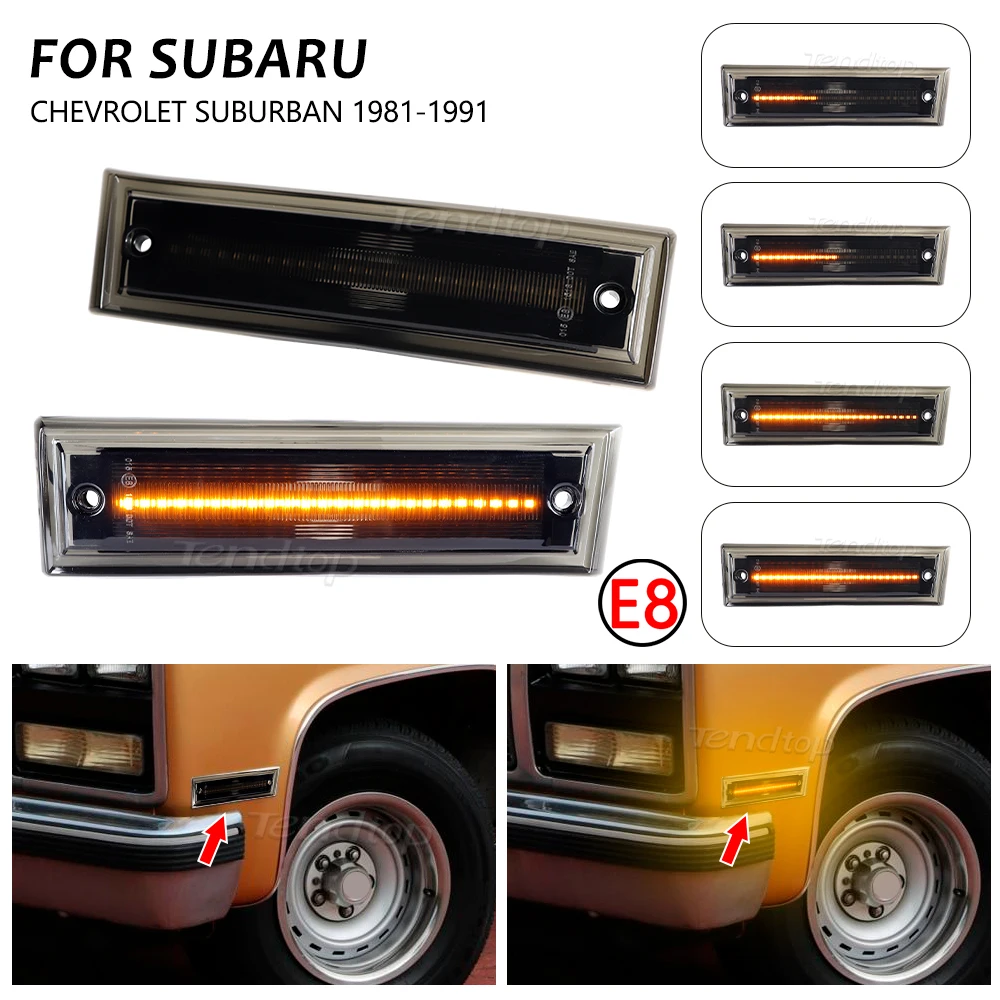 Luz LED de posición lateral dinámica, repetidor, lámpara de señal de giro para Chevrolet C10 C20 C30 K10 K20 K30 K5 Blazer 1981-1986, 2 uds.