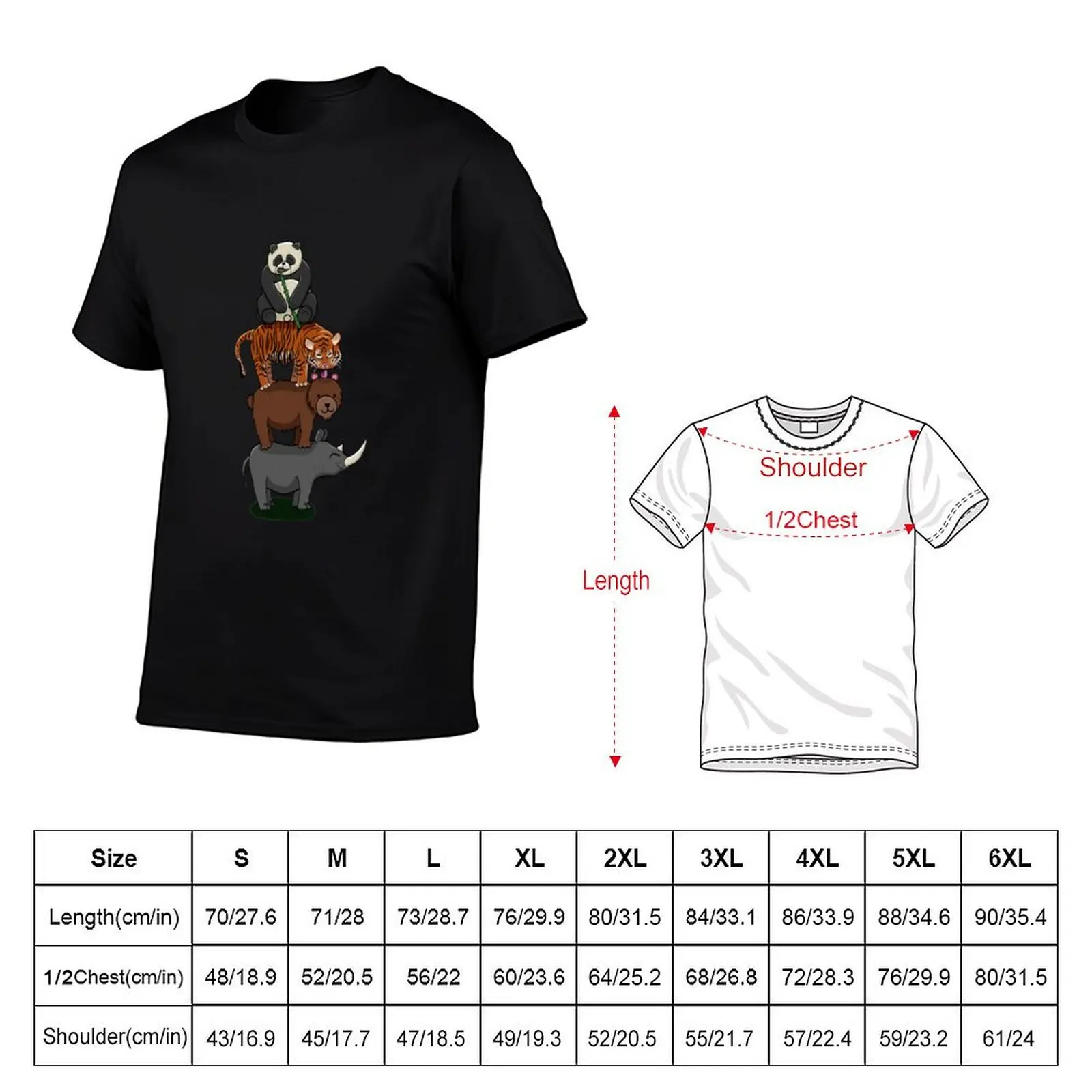 Animal stack T-Shirt Odor Resistant Short Sleeve Top