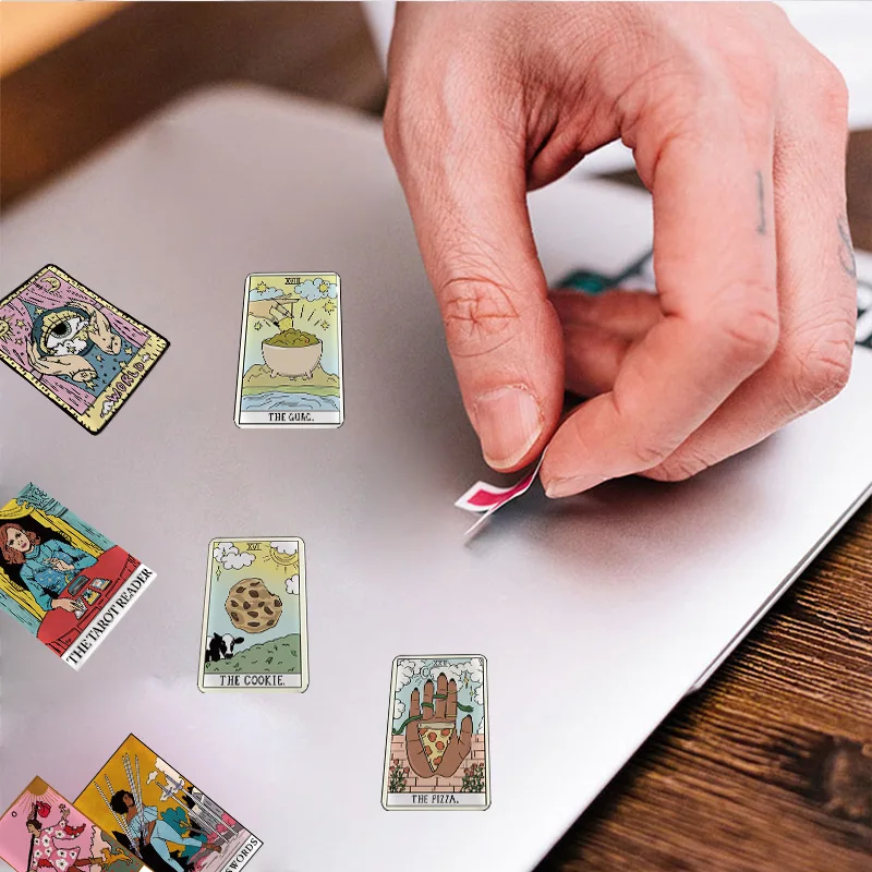 10/30/50PCS Cartoon Retro Tarot Karten Aufkleber Ästhetischen Graffiti Abziehbilder Wasserdicht DIY Gepäck Skateboard Notebook Auto aufkleber