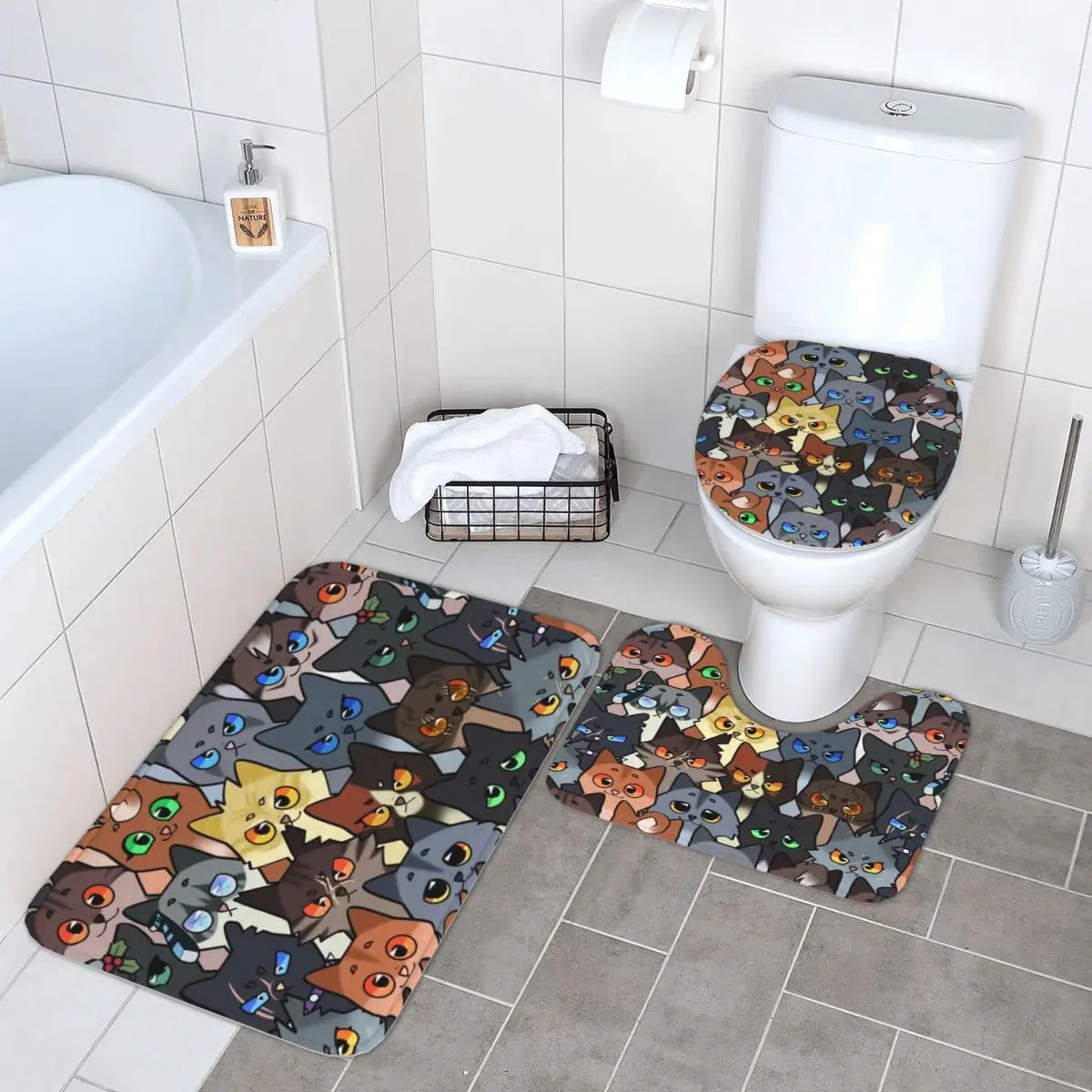 

Наборы Warrior, 3-х предметный коврик для ванной, набор для ванной комнаты, крышка для унитаза, домашний декор, нескользящий ковер, напольный коврик