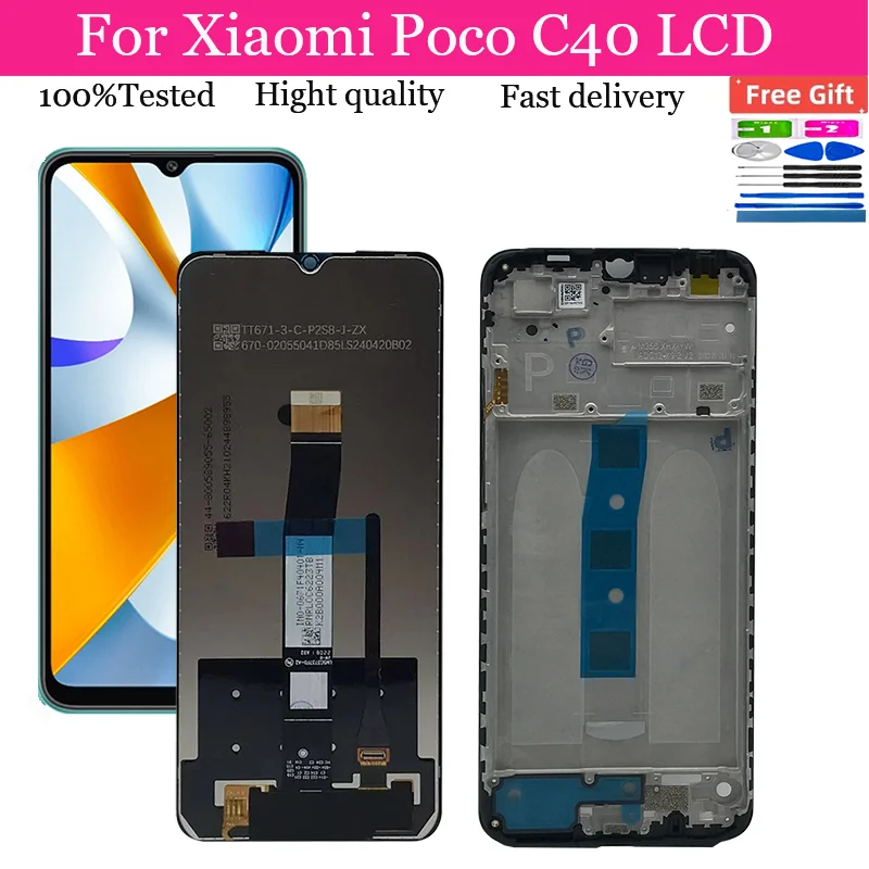 

ЖК-дисплей 6,71 дюйма для Xiaomi Poco C40 220333QPG, сменный сенсорный экран, дигитайзер в сборе, запасные части