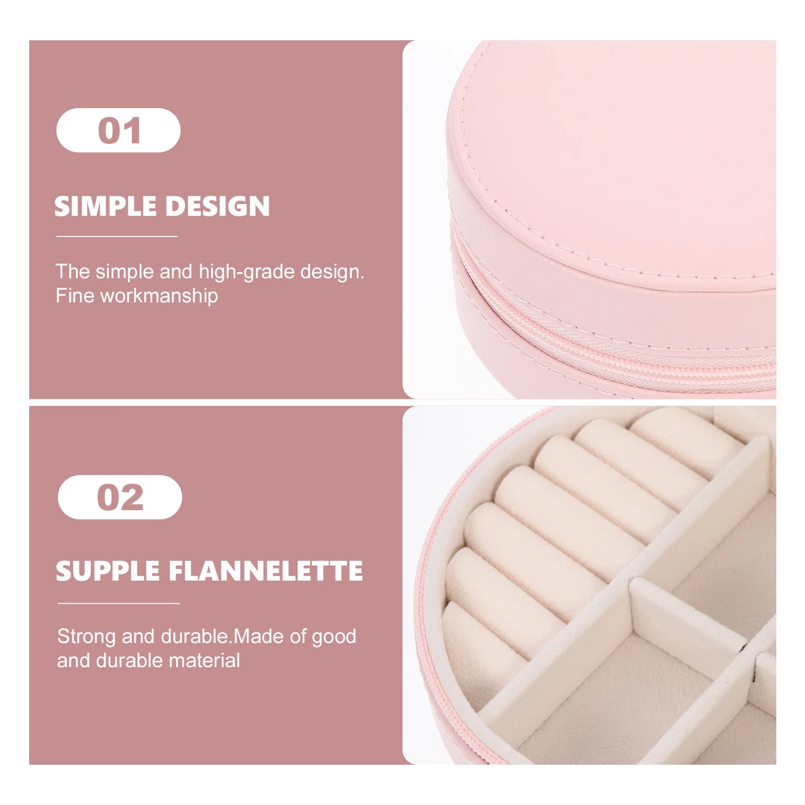 Jewelry Box Travel Case Multi-layer Earring Boxes Holder and Necklace Holders Round
