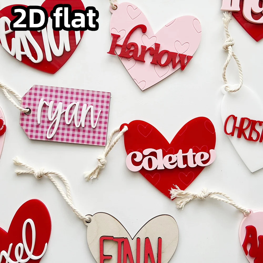 قطعة واحدة من علامة القلب المحفورة لعيد الحب، علامة سلة الاسم المخصص، علامة اسم القلب الشخصية، هدية عيد الحب #5