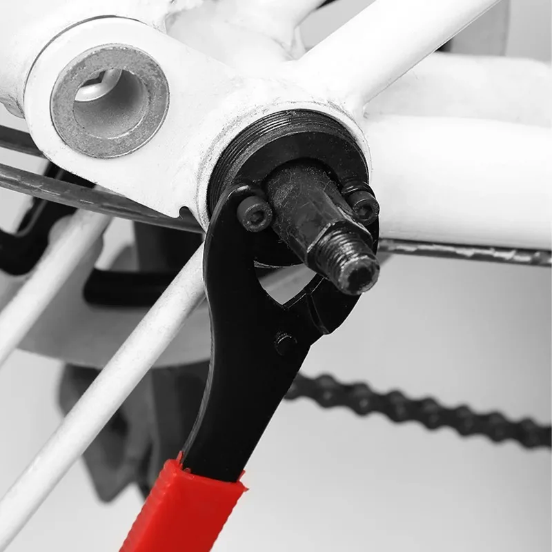 1pc Bottom Bracket Freewheel Wrench Remover Bike Cycling Repair Steel Tool Rubber Handle Bottom Bracket Freewheel Tool