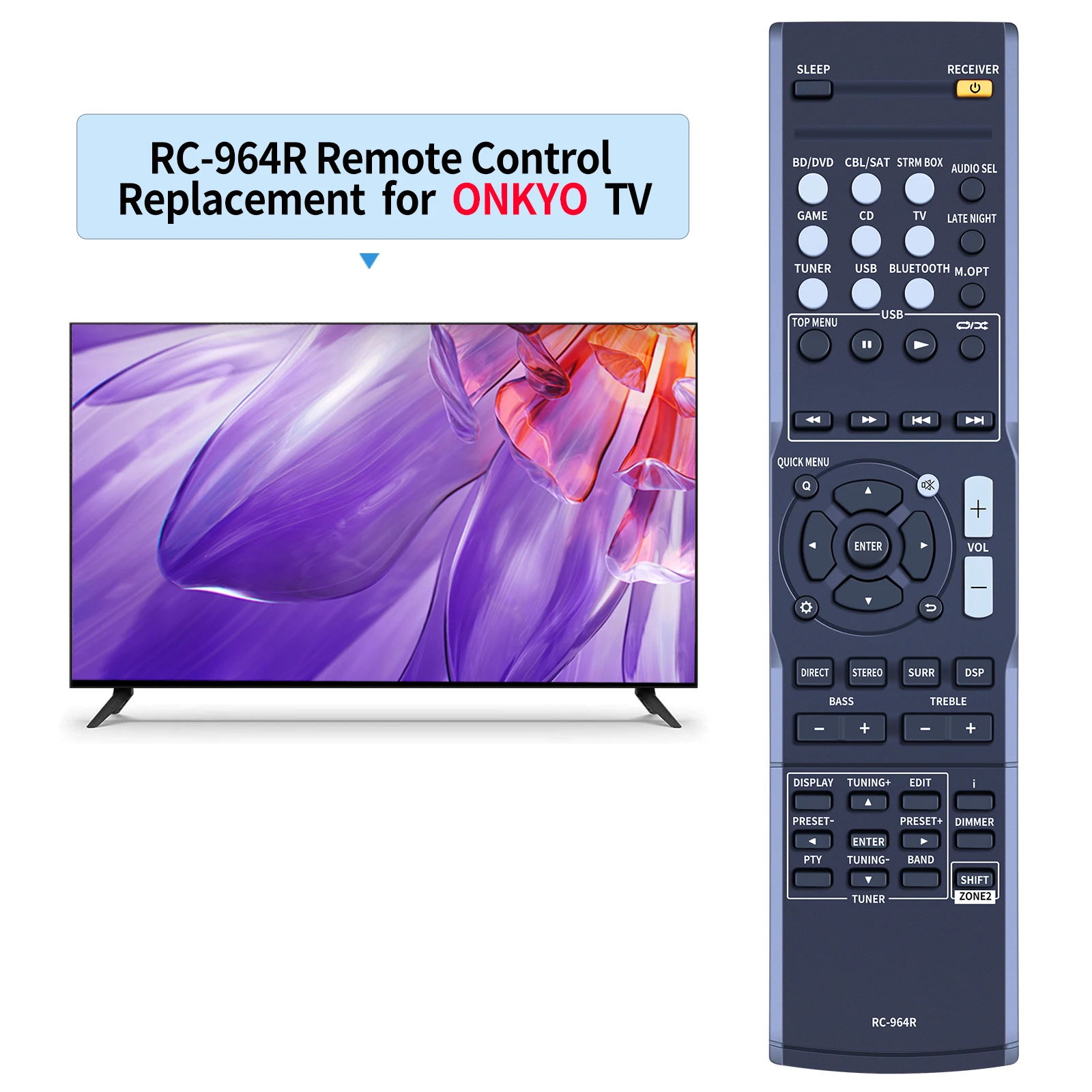 Nieuwe Afstandsbediening Voor Onkyo RC-964R TX-SR383 7.2 Kanaal 4K Surround Sound Audio Video Component Av Ontvanger