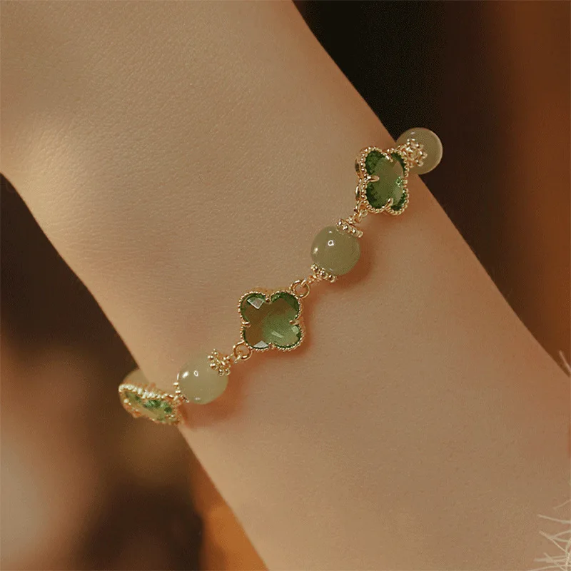 women's-natural-hotan-jade-four-leaf-clover-lucky-bracelet-bamboo-knot-style-light-luxury-hand-jewelry-holiday-gifts