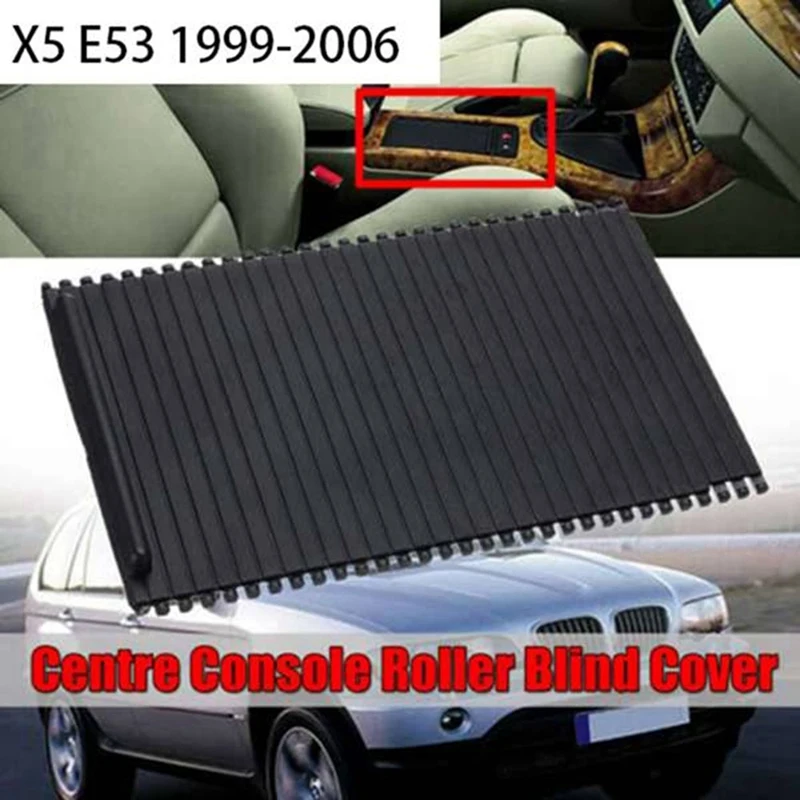 2Pcs Car Inner Centre Console Water Cup Rack Roller Blind Cover Trim Parts 51168408026 51168402941 For BMW X5 E53 1999-2006