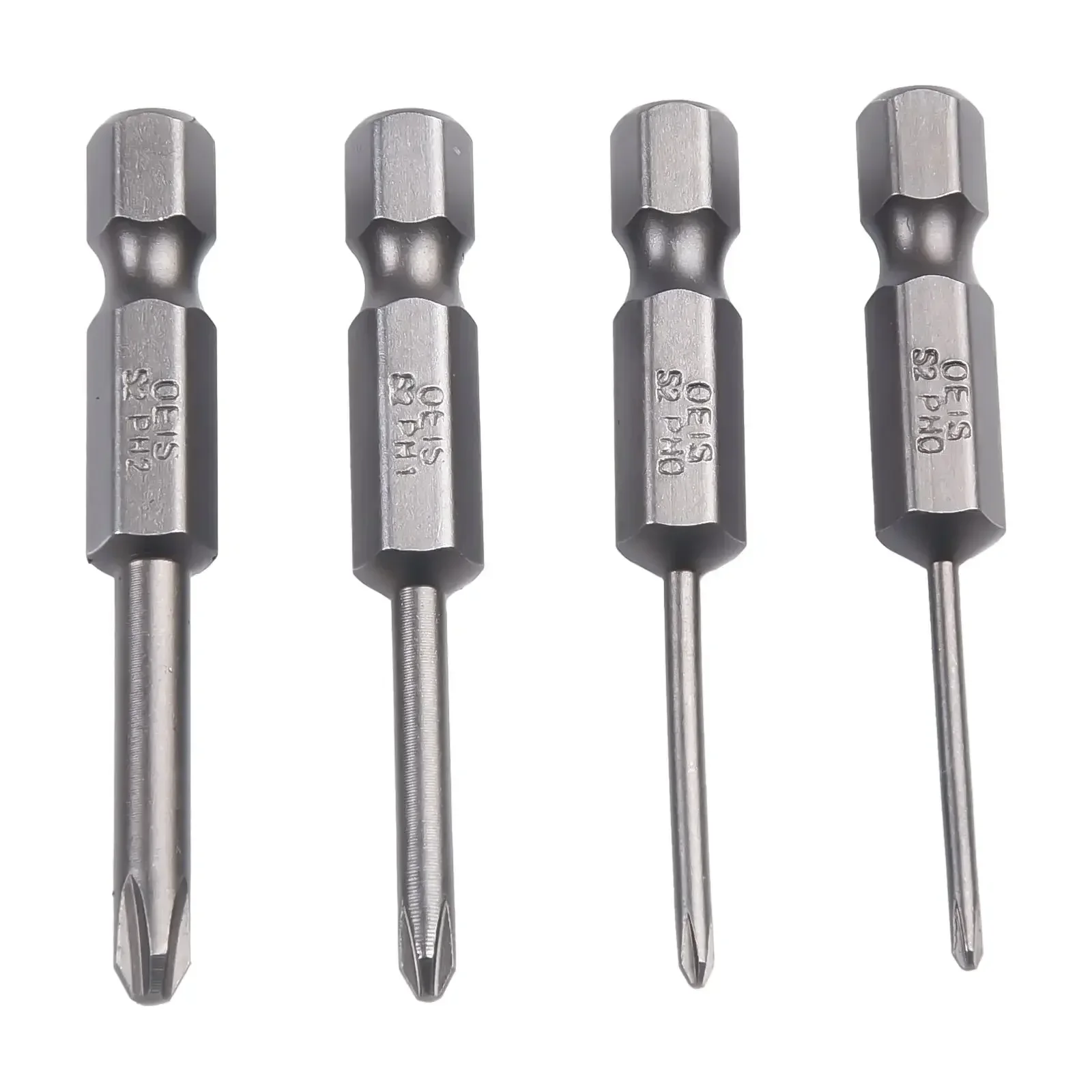 4pcs/set 50mm Cross Screwdriver Bits 1/4Inch Hex Shank Electric Driver Tools PH00 PH0 PH1 PH2 For Electric Drills