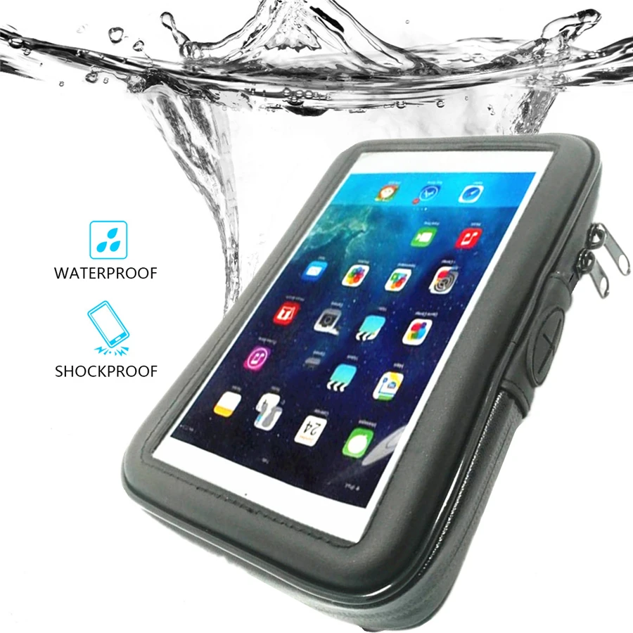 Bicycle Motor Bike Motorcycle Handle Bar Tablet Holder Waterproof Case Bag For 6.5-7 Inch Tablet