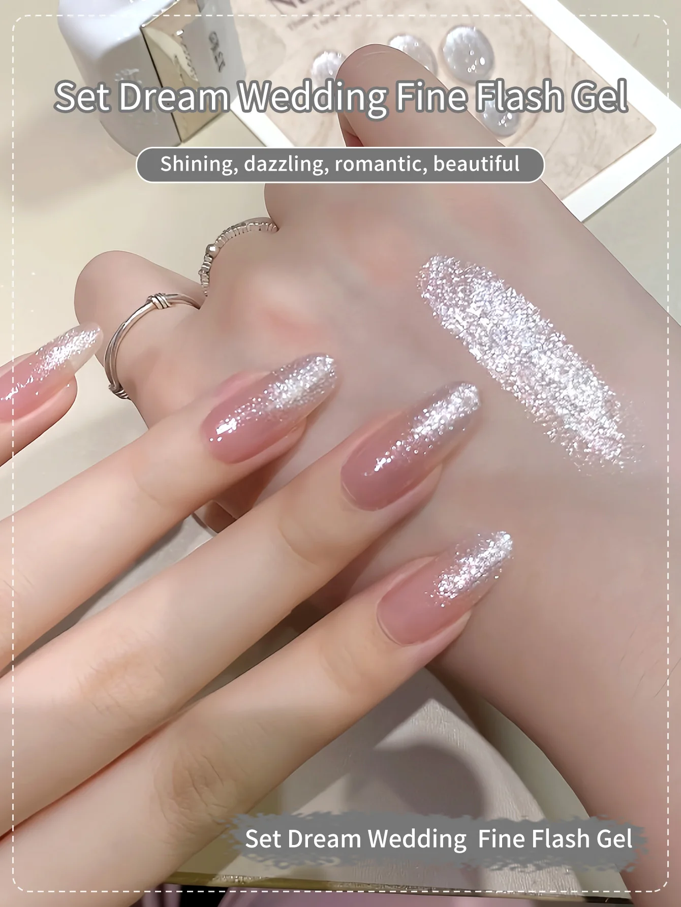 16ml explosivo flash branco glitter gel unha polonês prateado branco fino piscando fragmentos de longa duração embeber fora uv led verniz