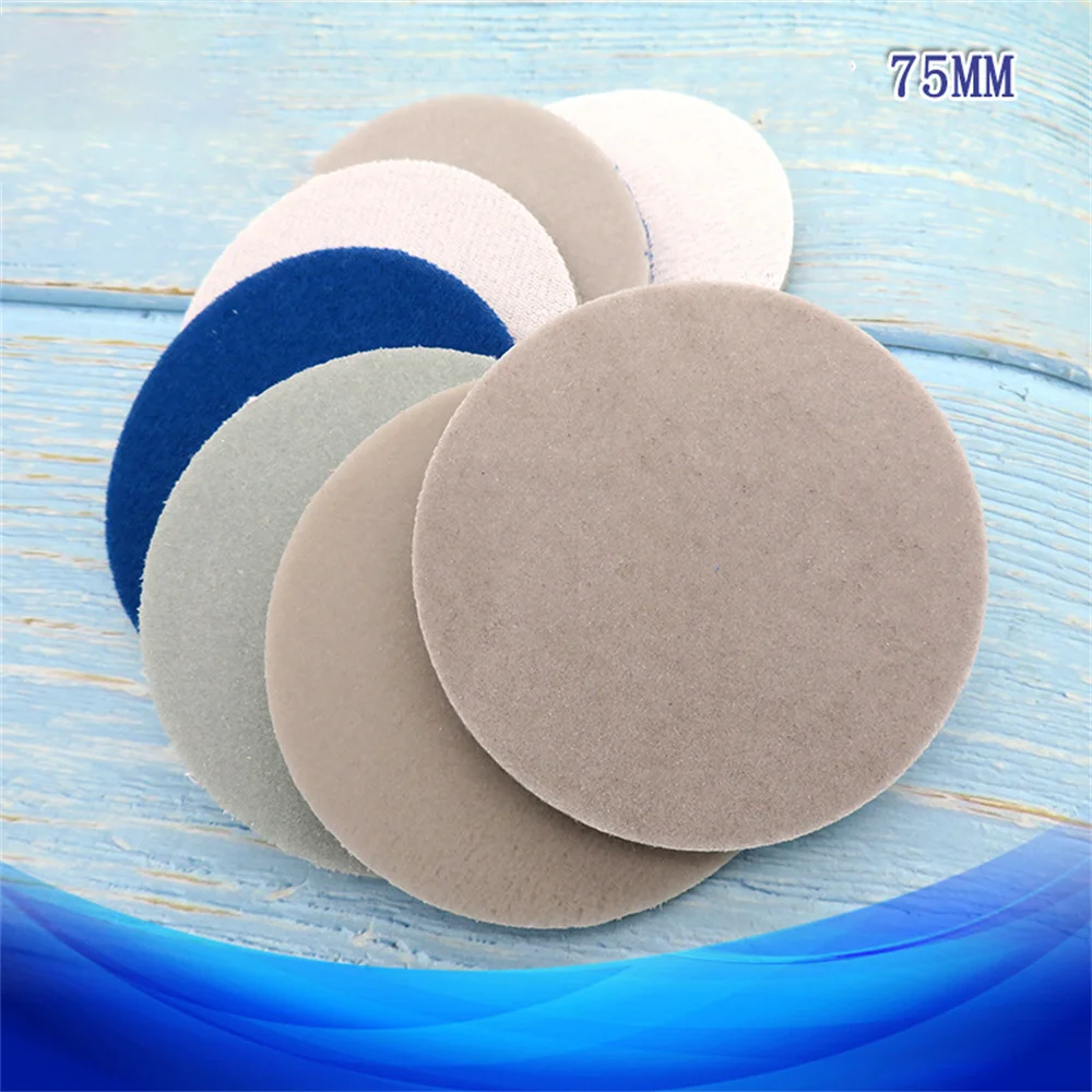 5 Pcs 3 "นิ้ว75มม.เปียกและแห้ง300-3000 Flocked แผ่นกันน้ำ Aand สีขาวทราย Abrasives self-กาวฟองน้ำ Sanding Disc สำหรับ RIKEN