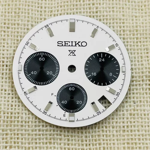 Imagen 2 del producto 29,5mm VK63 dial reloj multifuncional manecillas panda verde luminoso S logo deportes reloj de cuarzo manecillas dial y manecillas para Seiko mod