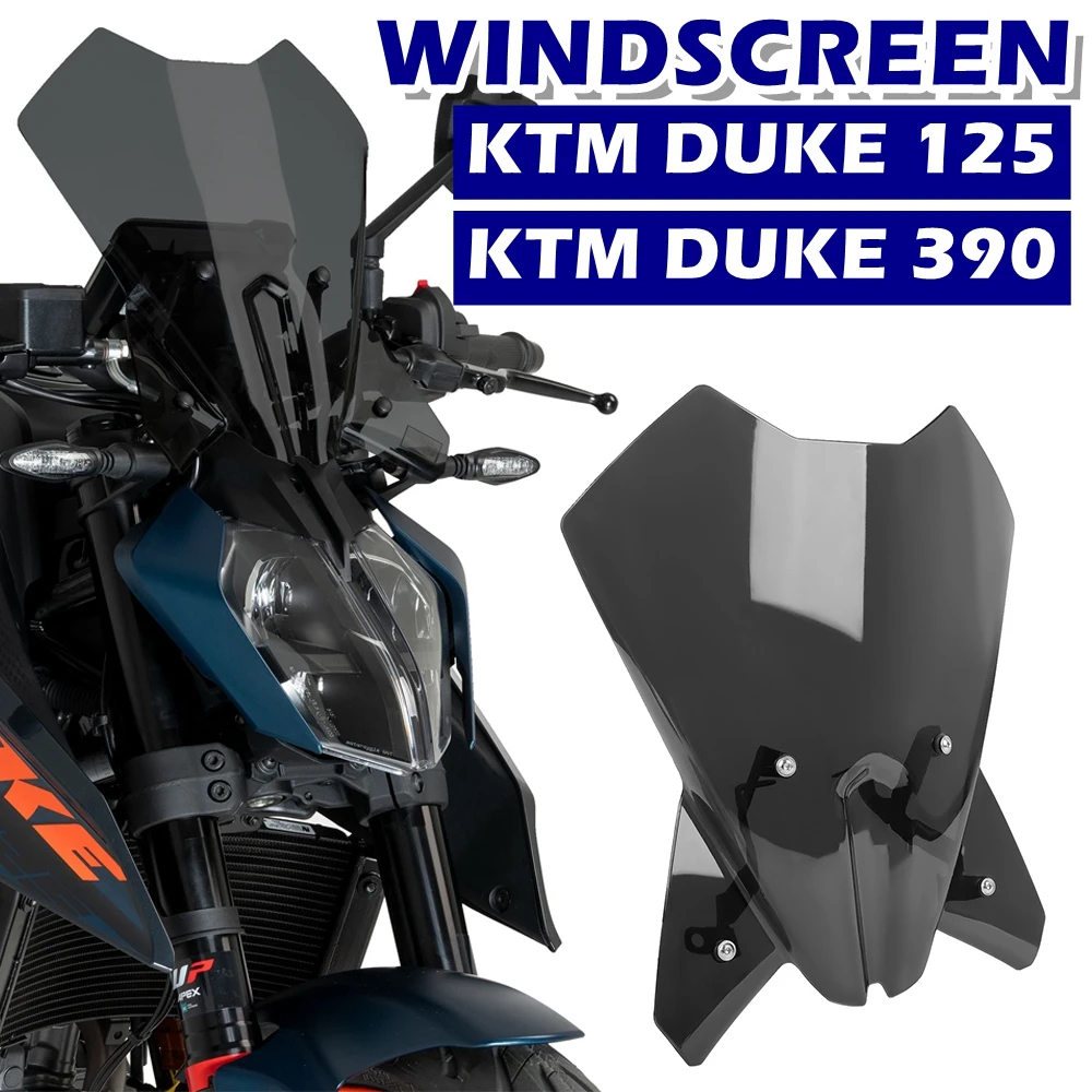 Para KTM DUKE 125 390 2024 2025, Cubierta de Parabrisas Delantero, Parabrisas con Soporte, Deflectores de Viento para Motocicleta, Accesorios