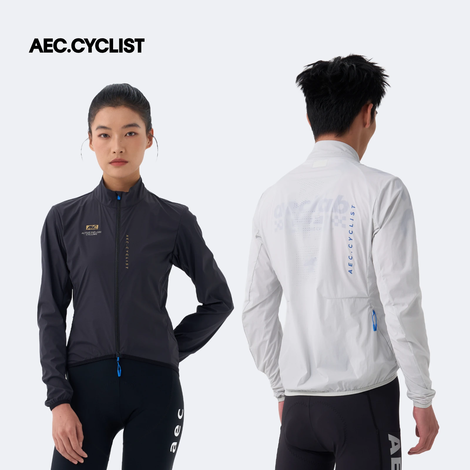 AEC.CYCLIST Windbreaker Cycling Jacket Men Women Ultra Light Quick Dry Cycling Jersey Breathable Bike Coats Zippered Side Pocket