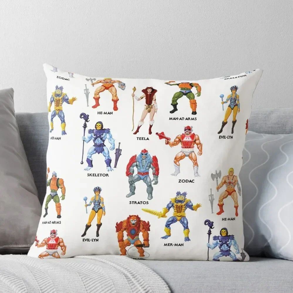 

Vintage Masters of the Universe Heroes & Villains! Vintage Toy Card Art Throw Pillow bed pillows luxury home accessories pillow