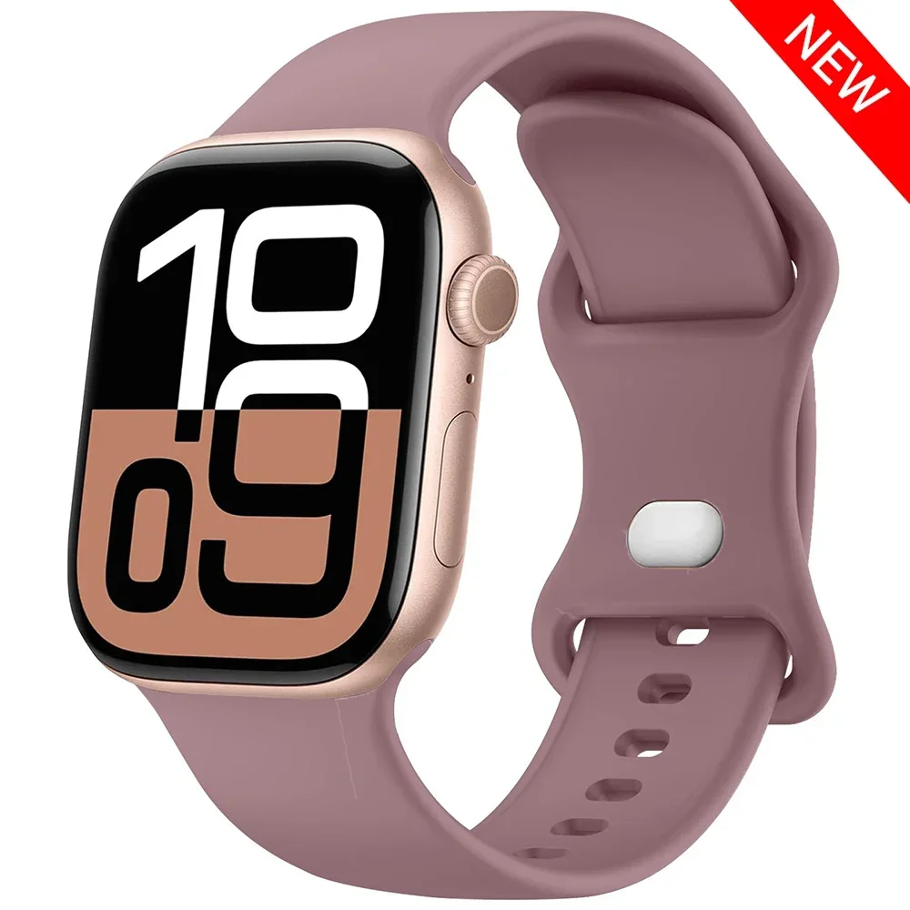 Silicone Strap For Apple Watch Band 40mm 44mm 45mm 41mm 42-46mm sport wrist correa iwatch series 10 8 7 se 4 5 6 9 ultra 2 49mm