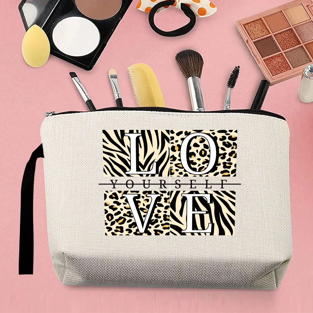 Bolsa de almacenamiento de cosméticos de lona de gran capacidad para mujer, organizador de maquillaje, bolso de papelería, estuche de lápices, caja de lápices, suministros