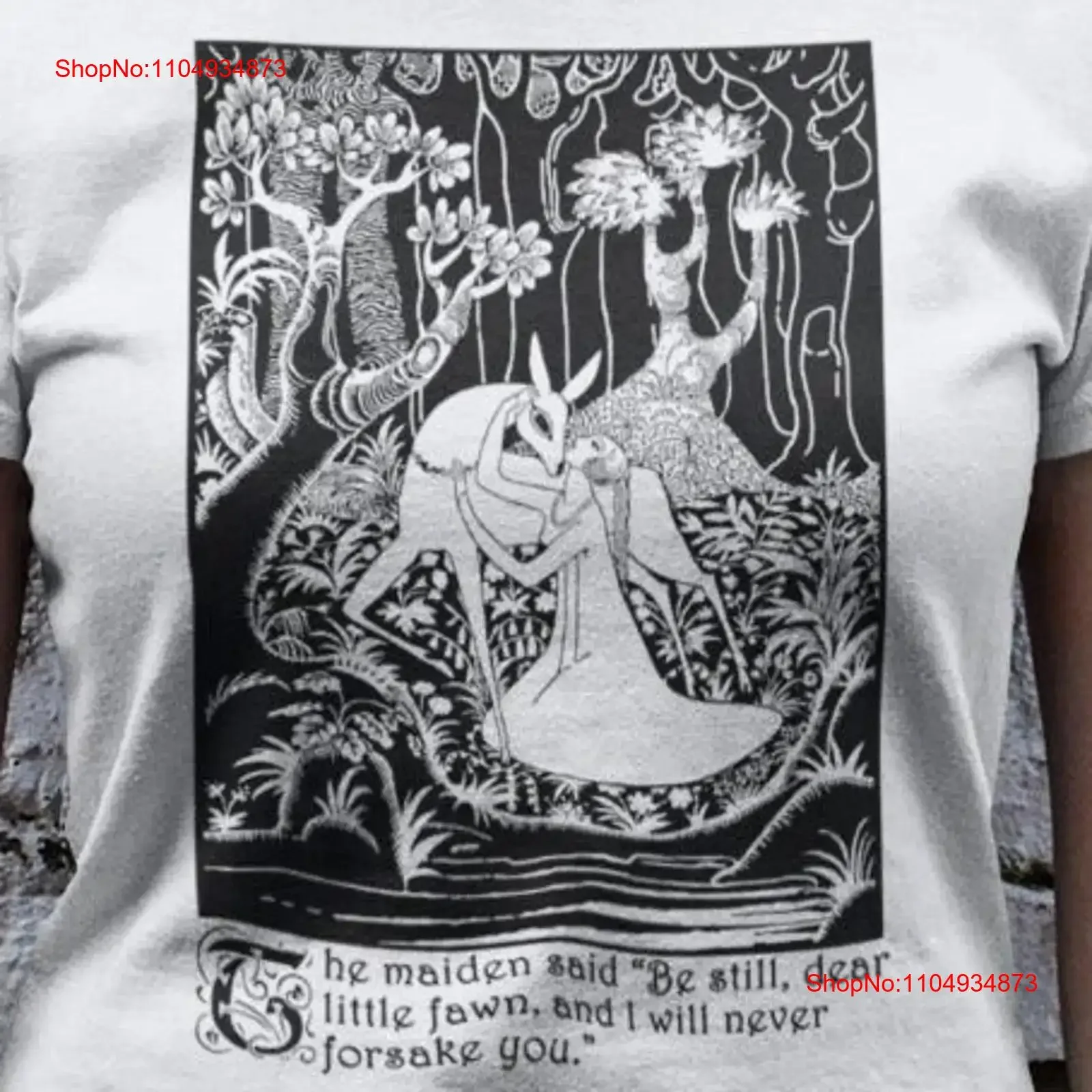 تي شيرت Be Still Little Fawn Kay Neilsen Vintage Fairy Tale أو خيارات نسائية مناسبة مكونة من 3 ألوان مقاسات من S إلى 2 3XL للجنسين