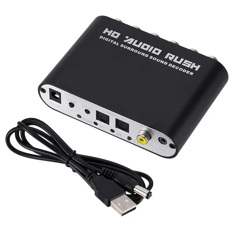 5.1 CH Audio Decoder SPDIF Coaxial To RCA DTS AC3 Optical Digital Amplifier Analog Converte Amplifier HD Audio