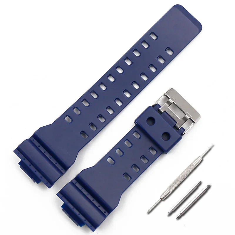 Correa de resina para G-SHOCK GA-400 GA-100GB GA-700 GD-100 correa de PU con hebilla de acero para reloj inteligente deportivo Casio pulsera de repuesto