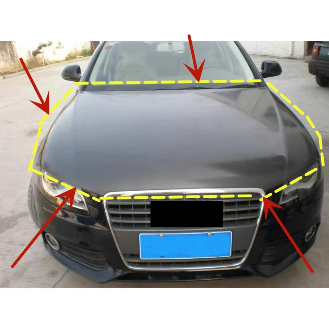 Carbon Fiber Engine Hood Engine Cover Assembly For Audi A4 B8 2009 2010 2011 2012 modified Auto Accessories