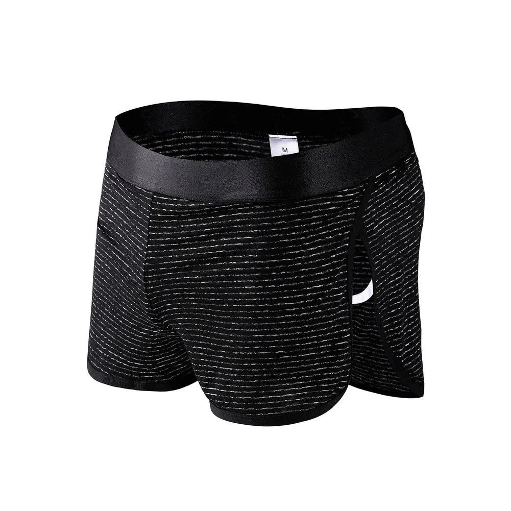 Quick-Dry Ice Silk Trunks for Men with Separation Bulge Pouch Construction Minimal Seaming Boxer Shorts for Reduced Chafing