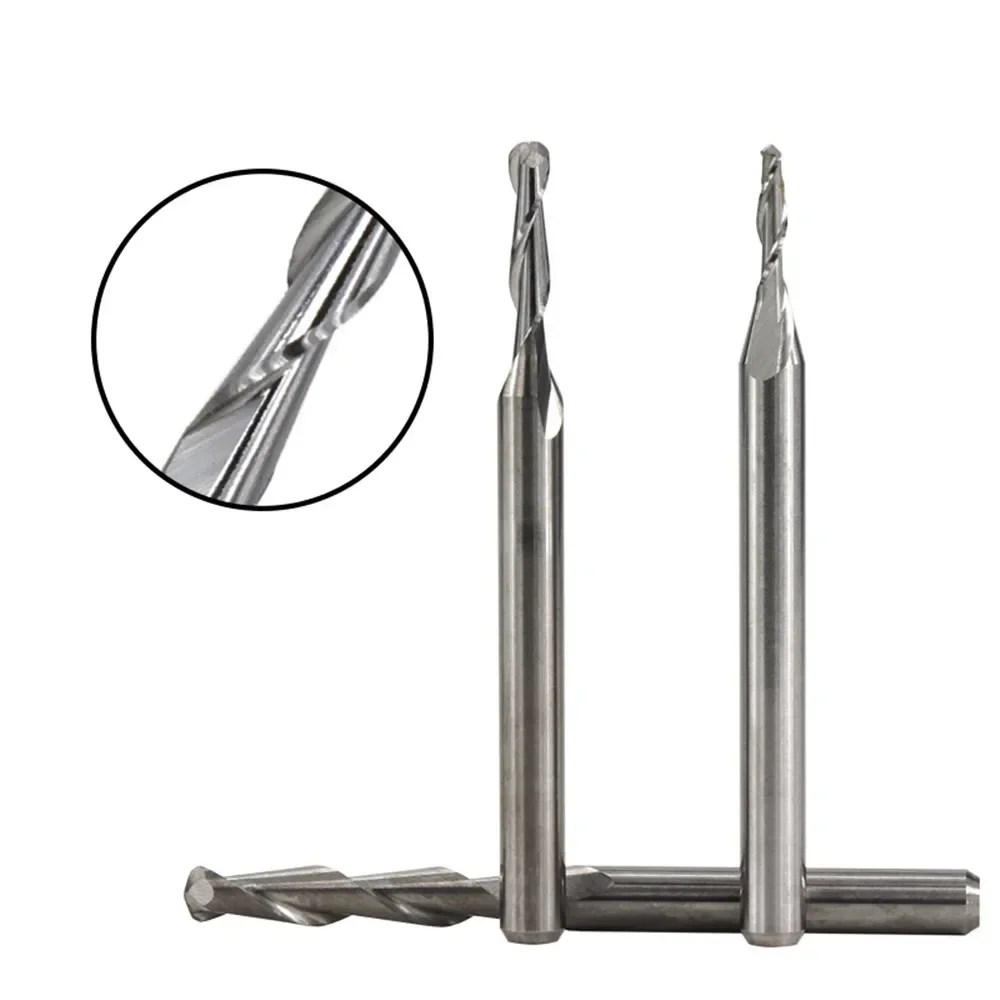 10 pcs 1/8 shank  (3.175mm) rod 1.0  1.5  2.0  2.5  3.175mm nose ball end mill spiral set carbide cnc router bit wood e