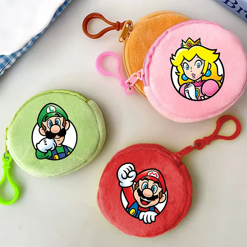

Super Mario Bros Coin Purse Round Multi-color Mini Wallet Cartoon Anime Game Candy Zipper Purse Money Bags Birthday Party Gift