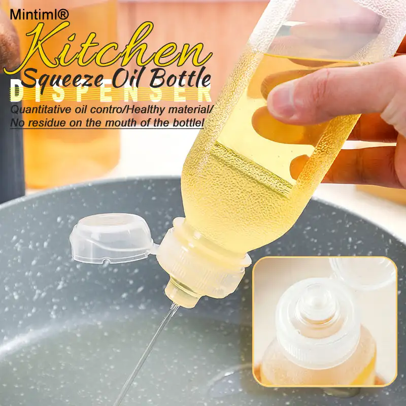 Kitchen Squeeze Oil Bottle Dispenser Leak Proof Oil Spray Pot pp5 Vinegar Soy Sauce Household Seasoning Condiment Fuel Saving Bo