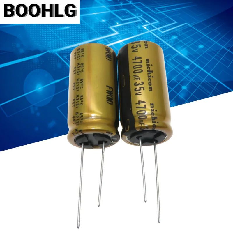 Оригинальный конденсатор 4700UF 35V Nichicon audio, конденсатор 35V 4700UF 18X35 FW, Золотой корпус, 2 шт.