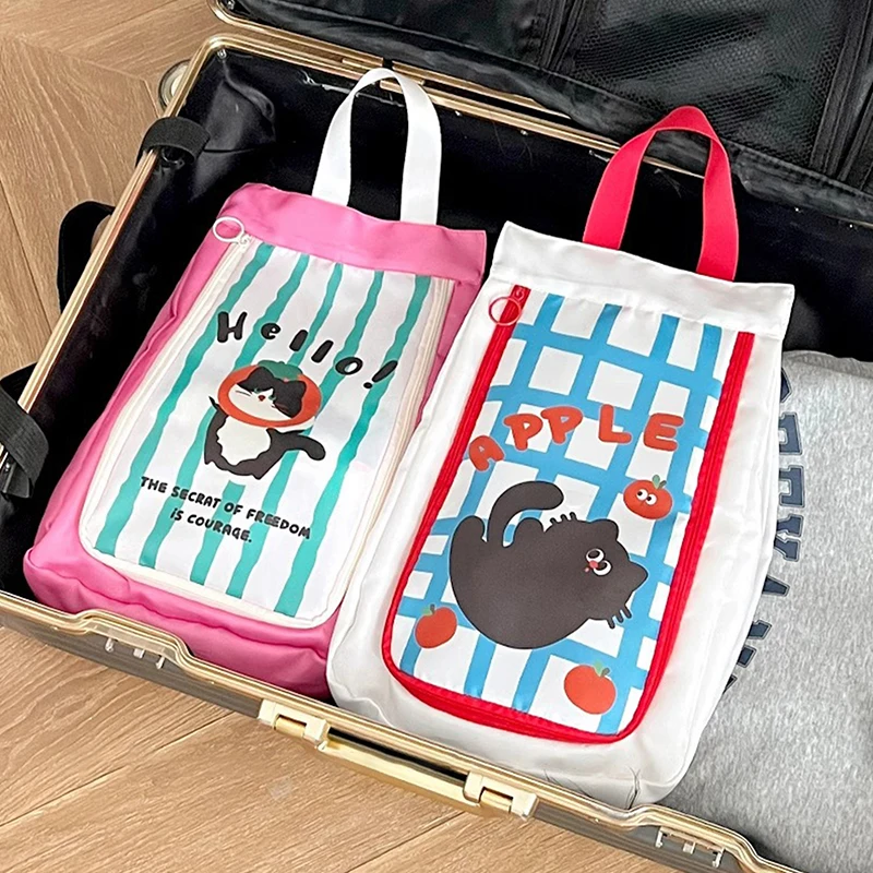 ポータブル二層旅行靴バッグ独立した収納防水靴収納袋ハンドヘルド肥厚防塵靴バッグ