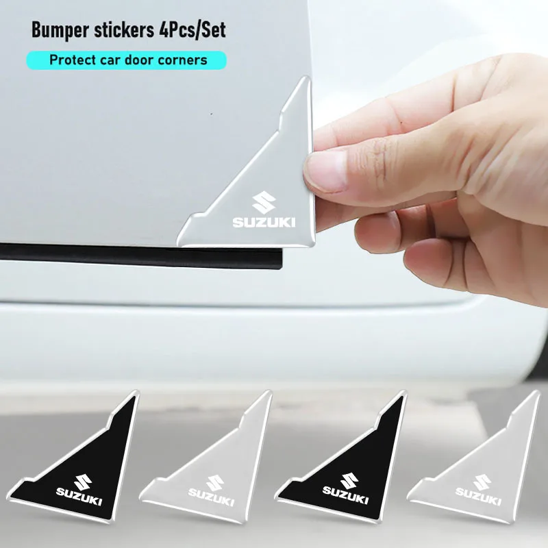 Pegatina amortiguadora de silicona para puerta de coche, anticolisión y arañazos, para Suzuki Jimny Swift Samurai Vitara SX4 Alto Kaiser Ingnis DZire, 4 Uds.