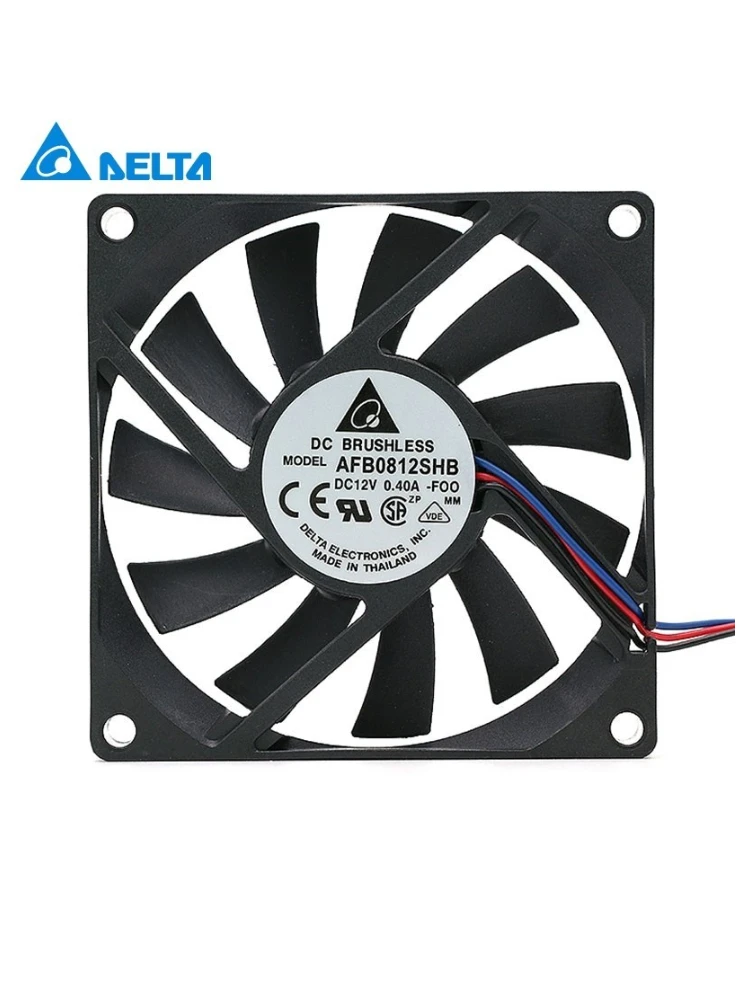 Delta AFB0812SHB 80*80*15mm 80mm 8015 12V 0.40A 3Wire chłodnica komputerowa wentylator chłodzący — zdjęcie 2