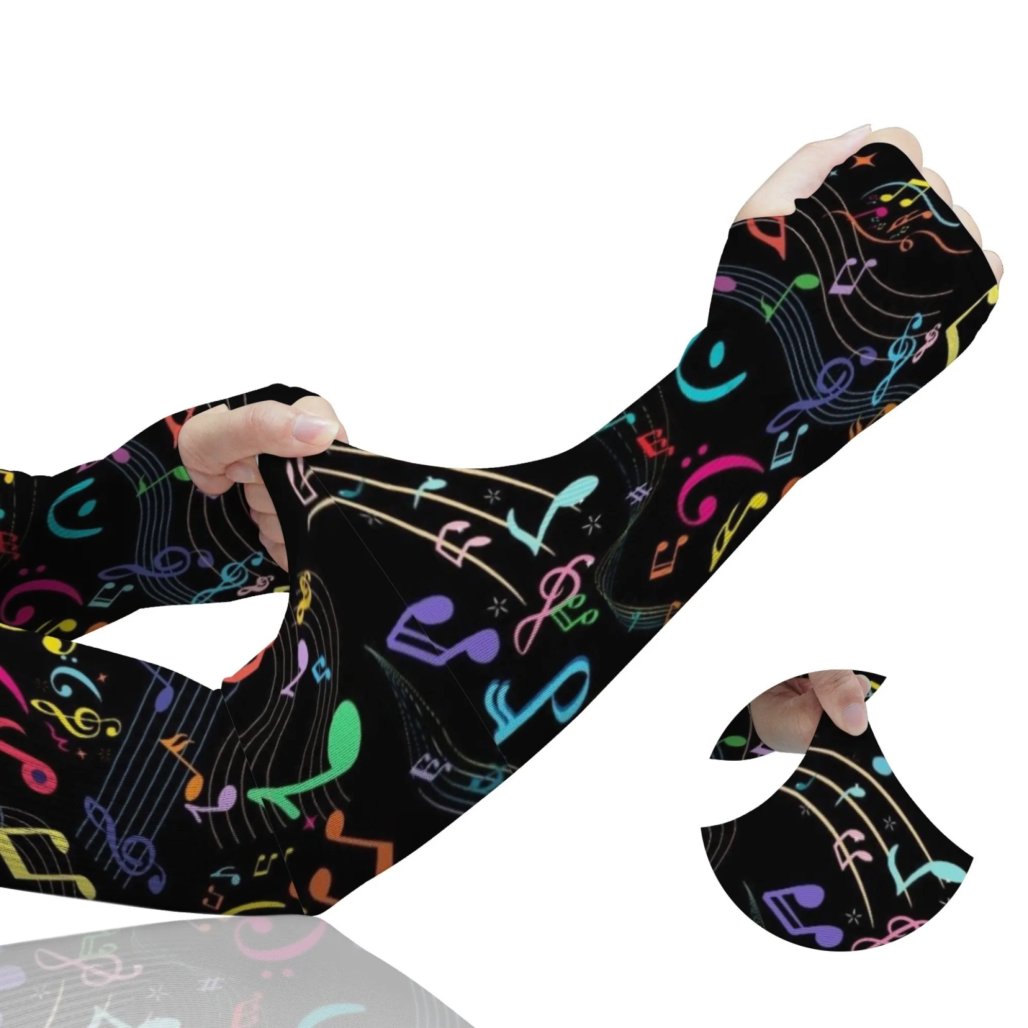 Musical Symbols Novelty Fun Sleeves Unisex Sports Outdoor Fashion Protective Sleeves Suitable for Gardening Golf Cycling Fishing
