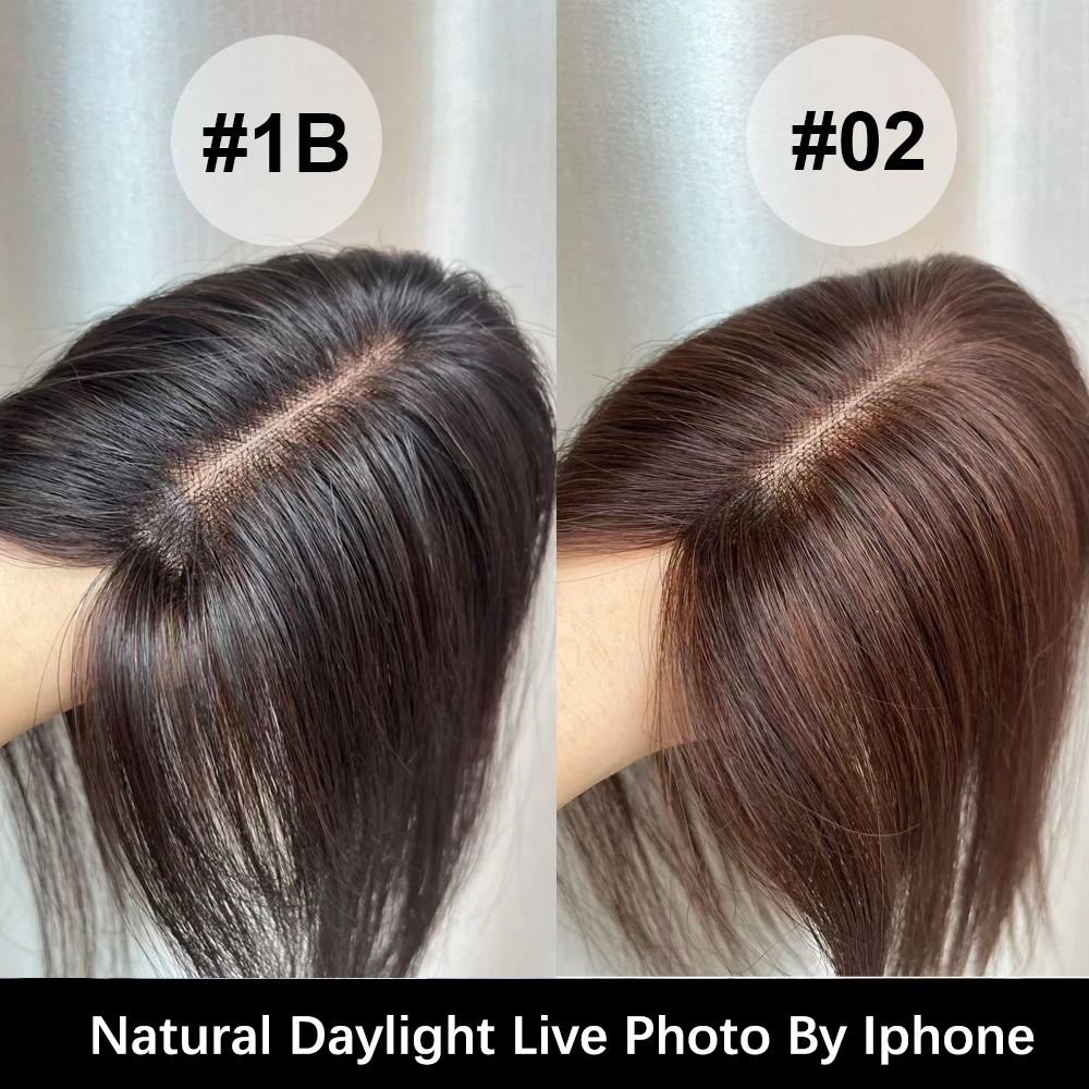 # 2 Capelli Topper 4x13 cm Mono Base Tinta Estensione Dei Capelli Umani Vergini Traspirante Per Sottile Linea Sottile/Copertura Capelli Grigi sulla Parte Dei Capelli