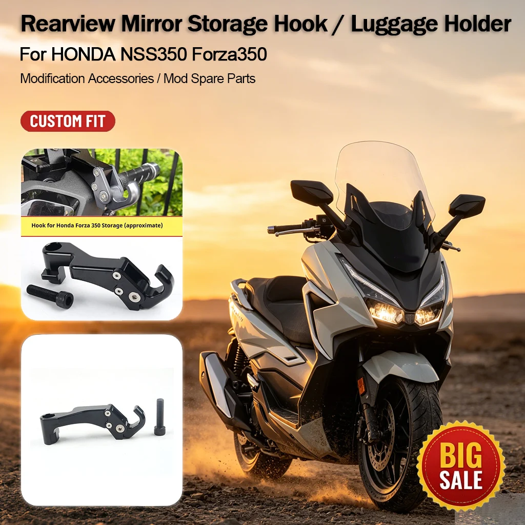 Motorcycle Rearview Mirror Hanger Luggage Storage Hook Left Right Modification Accessories For HONDA NSS350 Forza350
