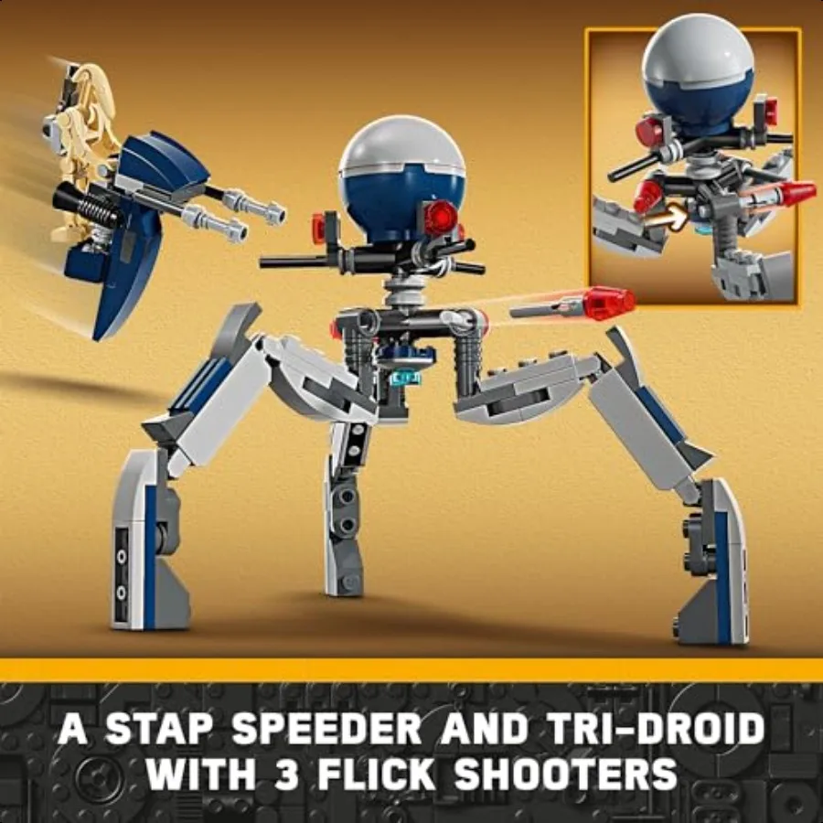 Zestaw Battle Pack: Klonowy Trooper, Droid Bojowy, Składany Speeder Bike, TriDroid i Obrończa Brama, Kolekcjonerski Prezent