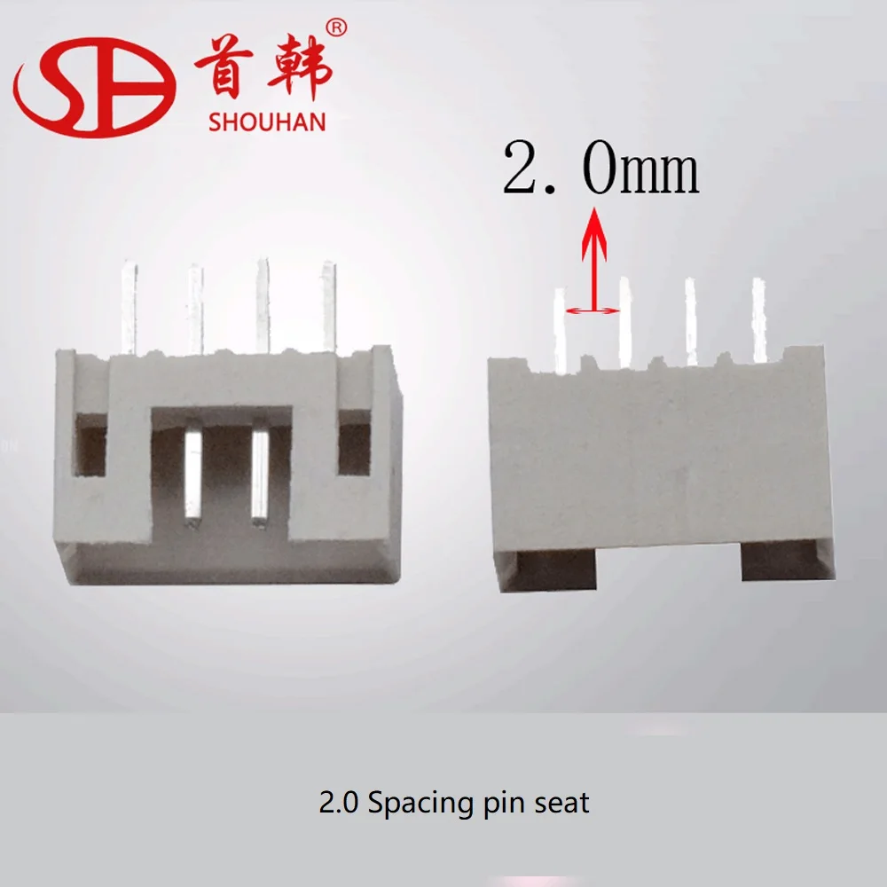 Straight pin base connector PH2.0mm distance female LCP Temperature resistant horizontal single-row pin multi-pin