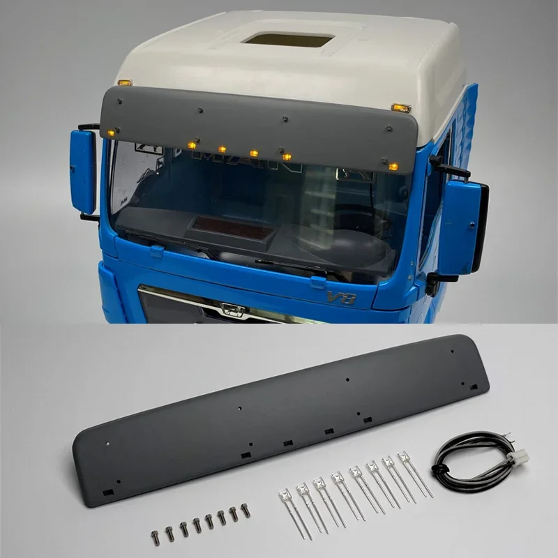 

Светодиодный солнцезащитный козырек на крышу, декоративные светильники, обновленные аксессуары для 1/14 Tamiya RC Truck MAN TGS TGX LESU Car