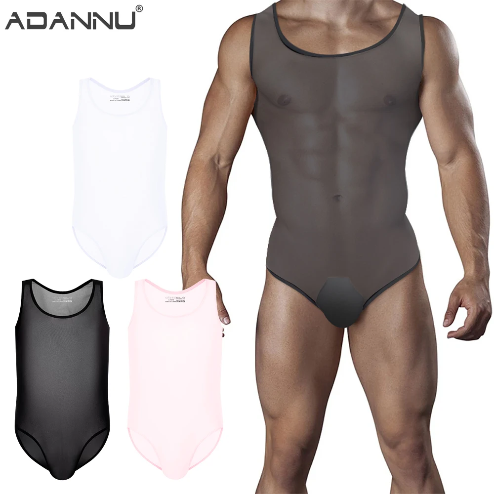 

Transparent Sexy Men's Vest Silky High Elastic Gloss Sports Inner Wear Bottom Sleeveless Summer Seamless Breathable Quick Dry