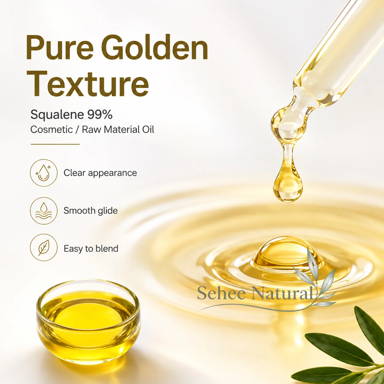 99% Squalene Oil Cosmetic Grade Pure Nourishing Facial Oil Moisturizing Emollient Skin Care Lotion DIY Cosmetic Formulation