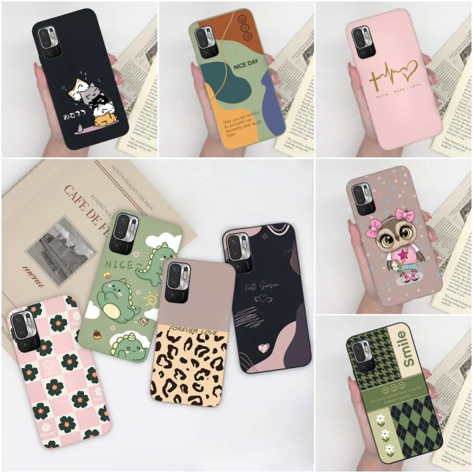 Phone Case For Xiaomi Redmi Note 10 10T 11SE 5G Interesting Cartoon Pattern Dinosaur Case For Xiaomi Poco M3 Pro 5g Funda Coque