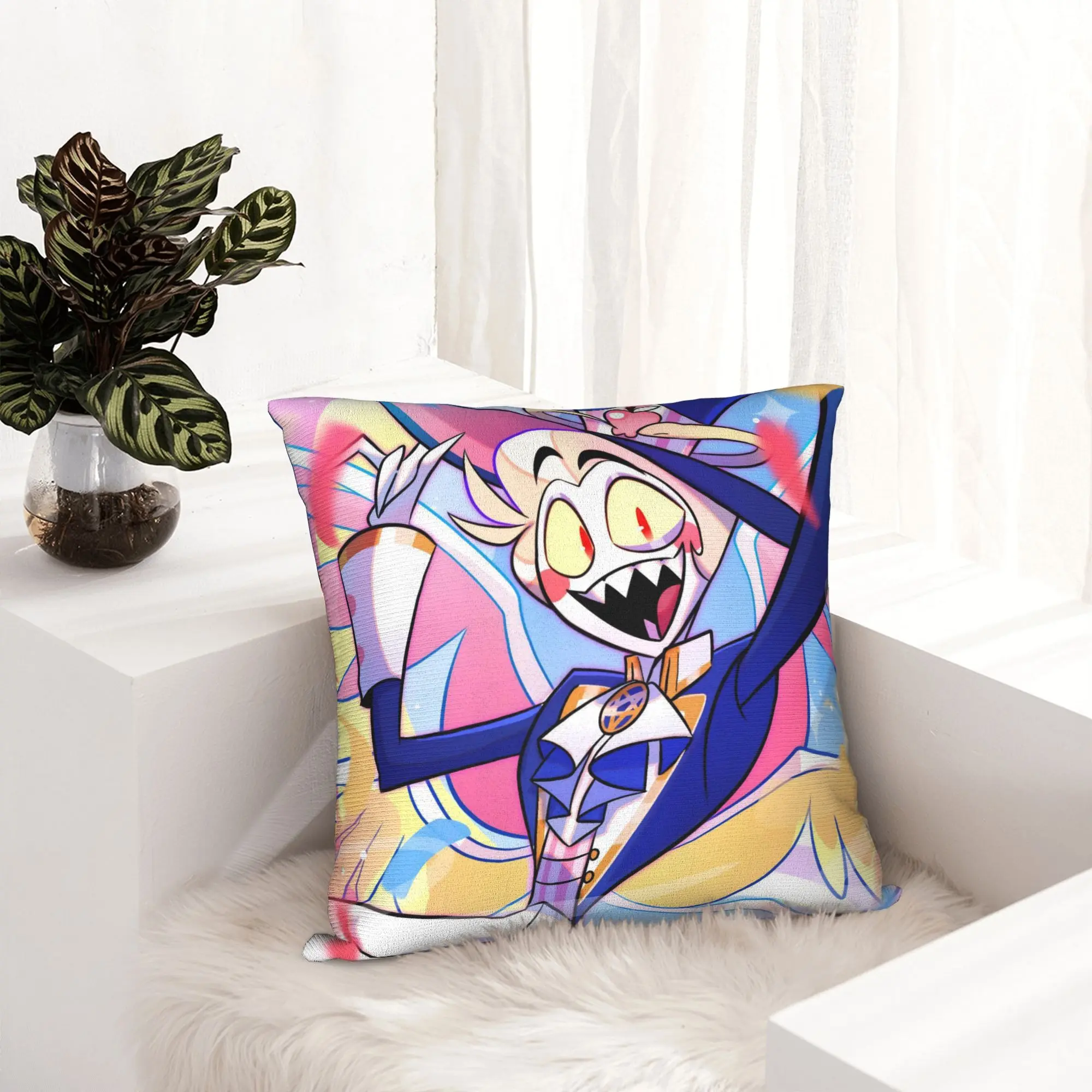 Lucifer Hazbins Hotels Pillowcase Printing Fabric Cushion Cover Decorative  Pillow Case Cover Sofa Zippered 45X45cm