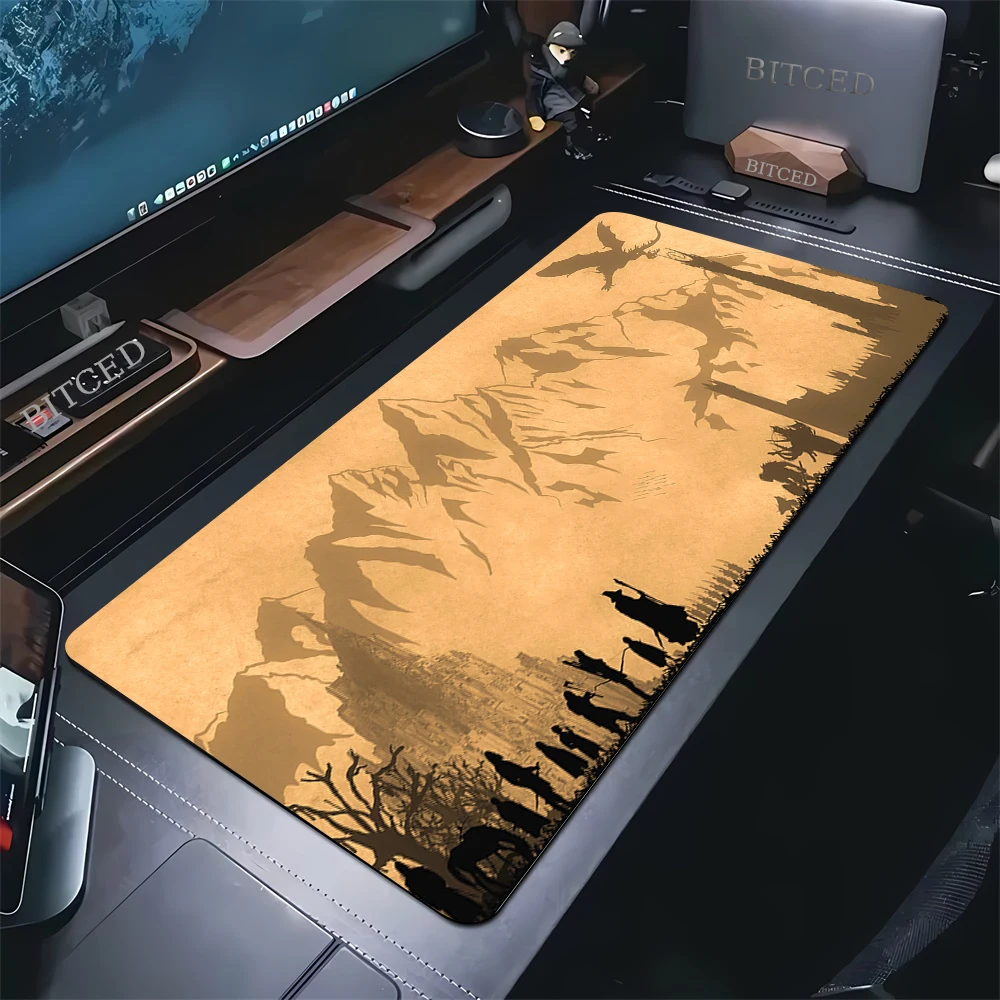 Laptop Office Large Table Mat 900x400 Keyboard L-Lord The of the Rings Anime Game Mouse Pad XXL Laptop Office Soft Mousepad Rug