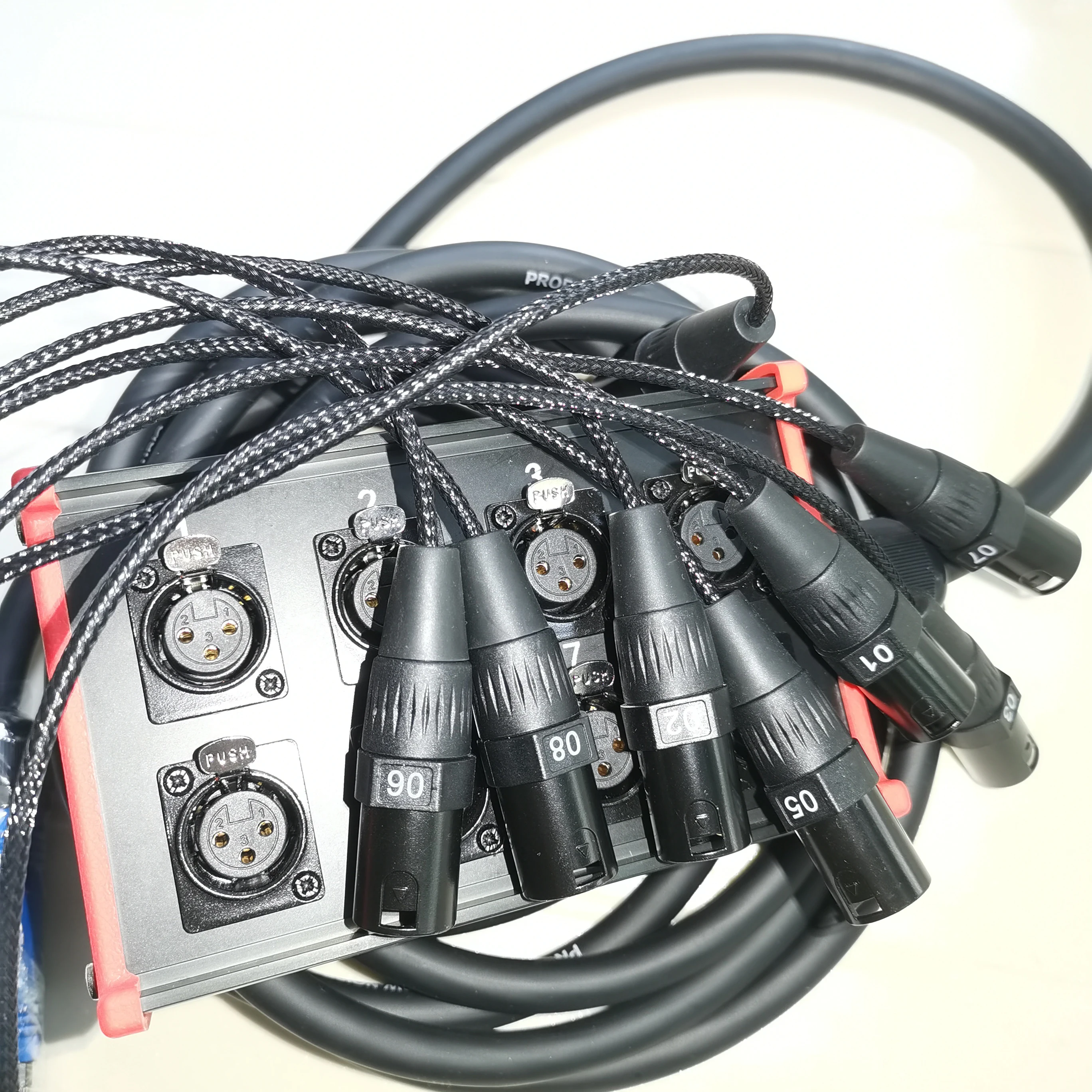 Pro Audio 8 channel  XLR Mic Stage Snake Cable with 10 Meters Black color box