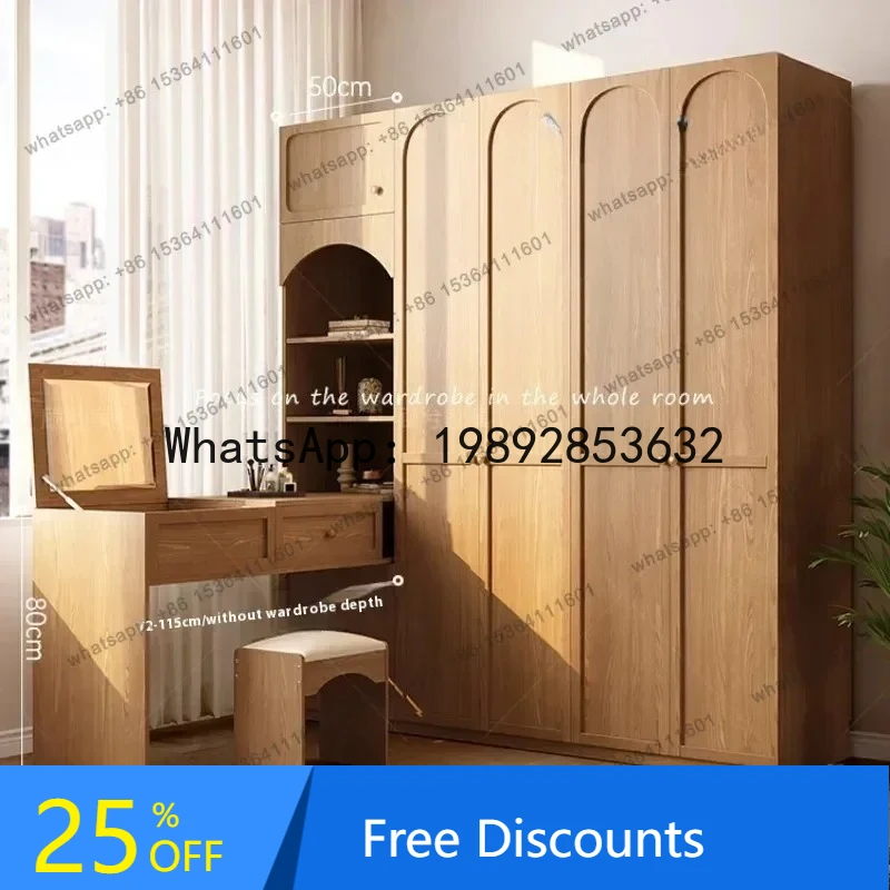 

oorable Elegant Wardrobes Wood Nordic Armoire Household Clothes Wardrobe Storage Drawers Luxury