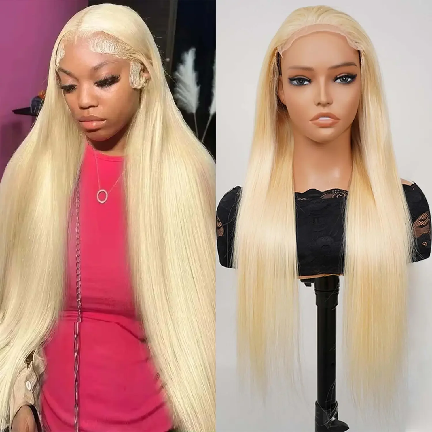 

613 Lace Front Wig Human Hair 613 HD Lace Frontal Wigs Human Hair StraightPre Plucked Straight Human Hair Wig for Women