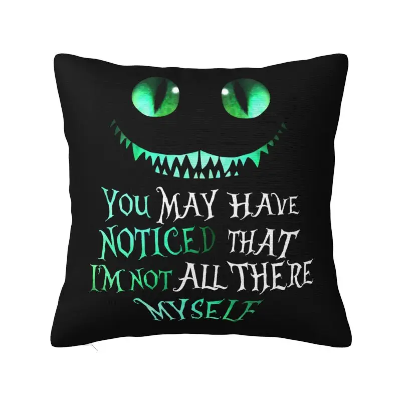 Funny Cheshires Cat Throw Pillow Case 40*40cm Sofa Cushion Cover Square Polyester Pillowcase Double-sided Printing