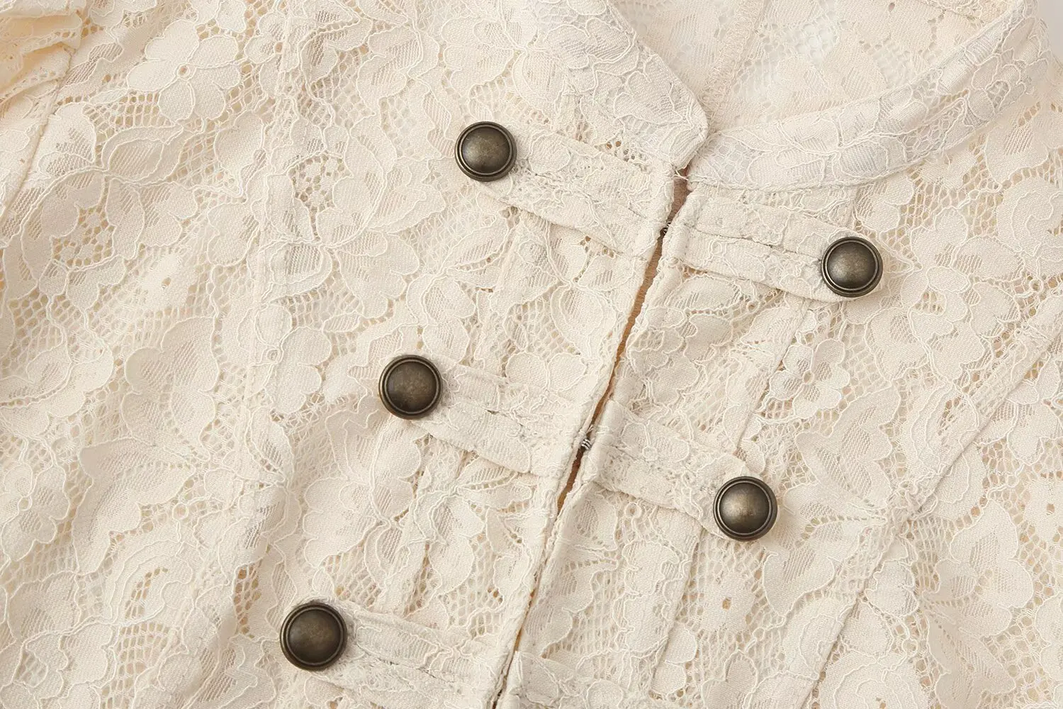 KONDALA Damen Elegante Schicke Spitzenjacke mit Vintage-Knöpfen, Schlanke Jacke, 2026 Sommer Frühherbst Trendiger Street-Style Damenjacke – Detail 6